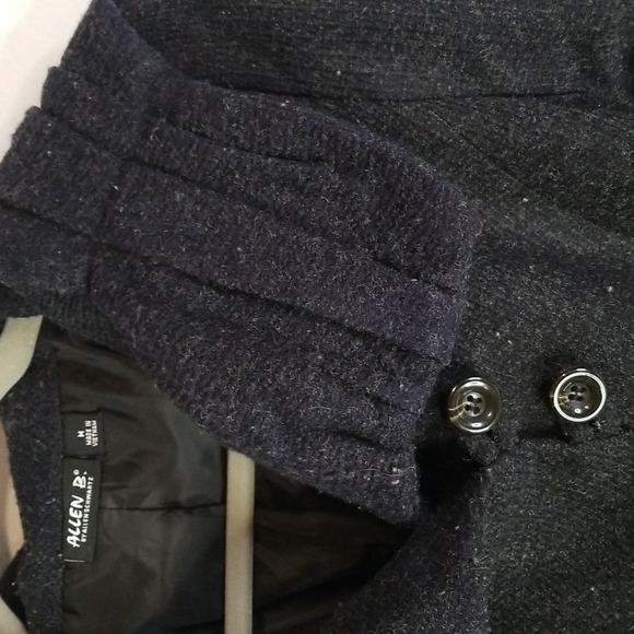 Allen B. by Allen Schwartz black wool coat tie waist size Medium EUC 🎯 - Picture 6 of 10